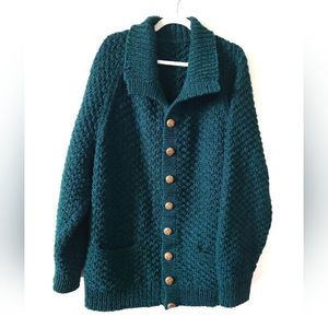 Green Chunky Knit Cardigan
